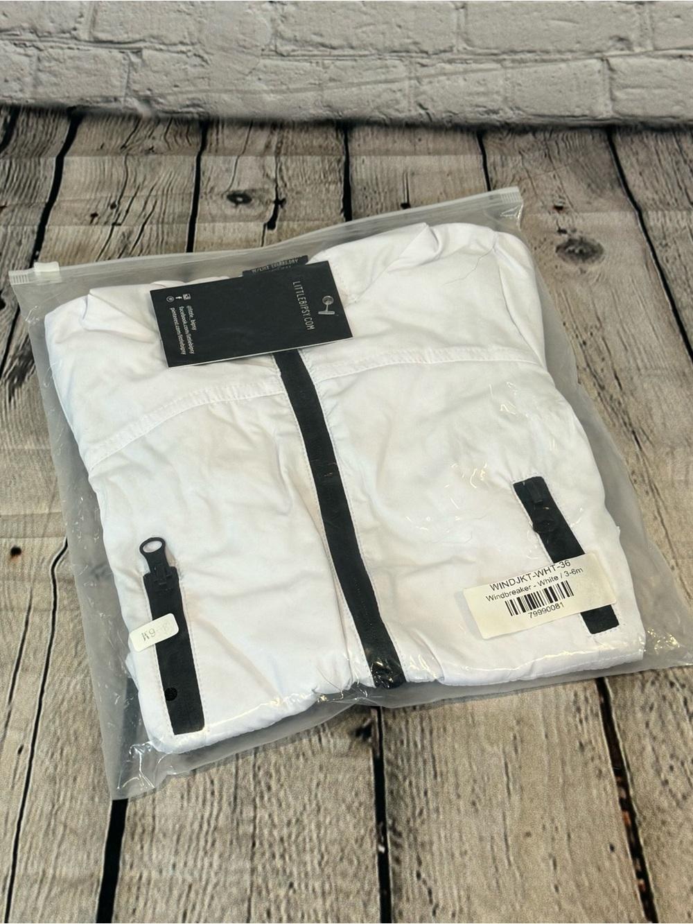 Little Bipsy White Wind Breaker Jacket